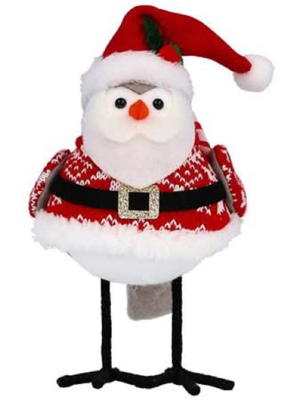 Festive Voice | "Nicholas" Santa Fabric Bird Decor